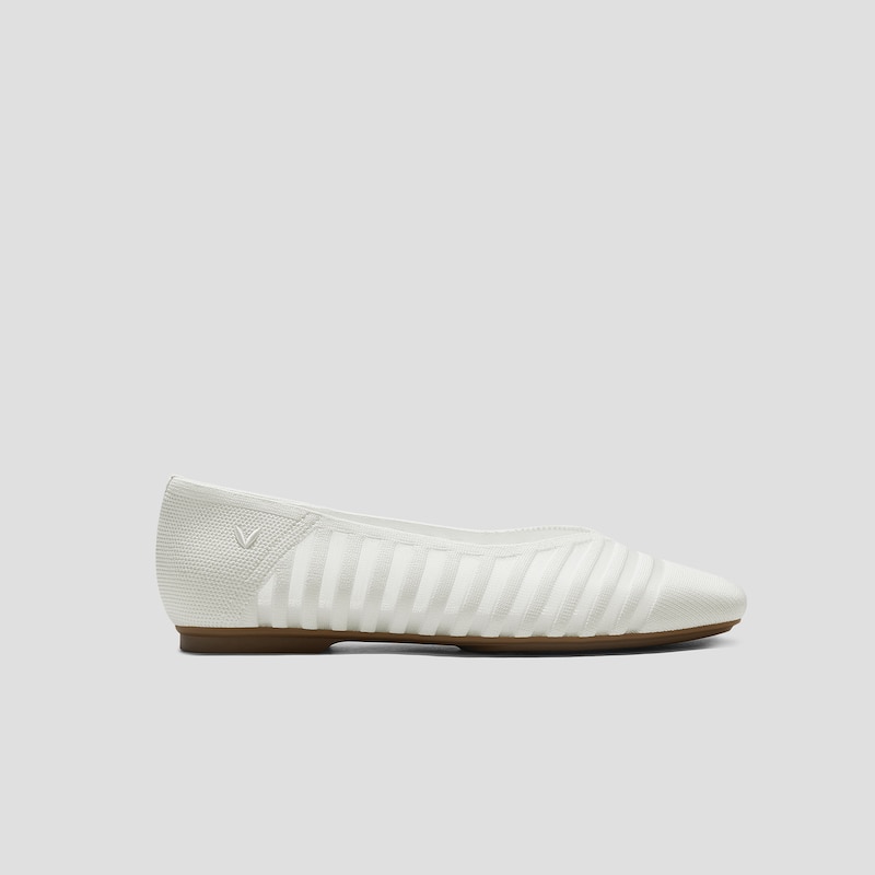 Square-Toe Margot Flats 3.0 (Miriam), WHITE SHEER STRIPE, EU39 | VIVAIA