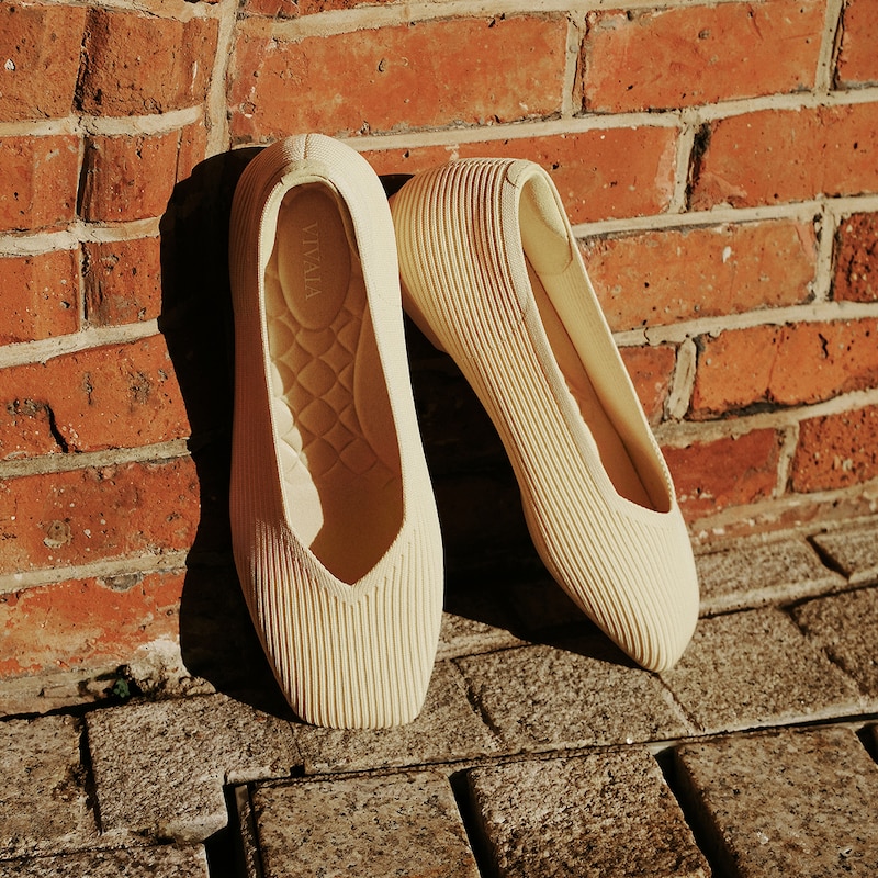 Square-Toe Margot V-Cut Flats (Margot 3.0), Butter Yellow, EU38 | VIVAIA