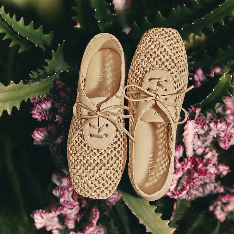 Square-Toe Mesh Flats (Carey), Natural, EU39 | VIVAIA