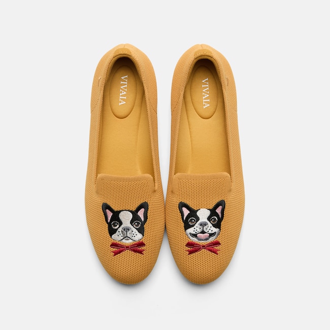 Round-Toe Embroidered Loafers (Audrey)