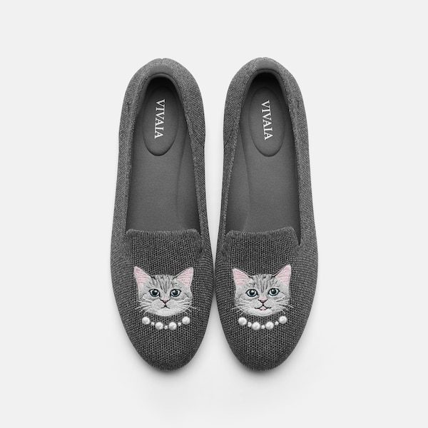 Round-Toe Embroidered Loafers (Audrey)