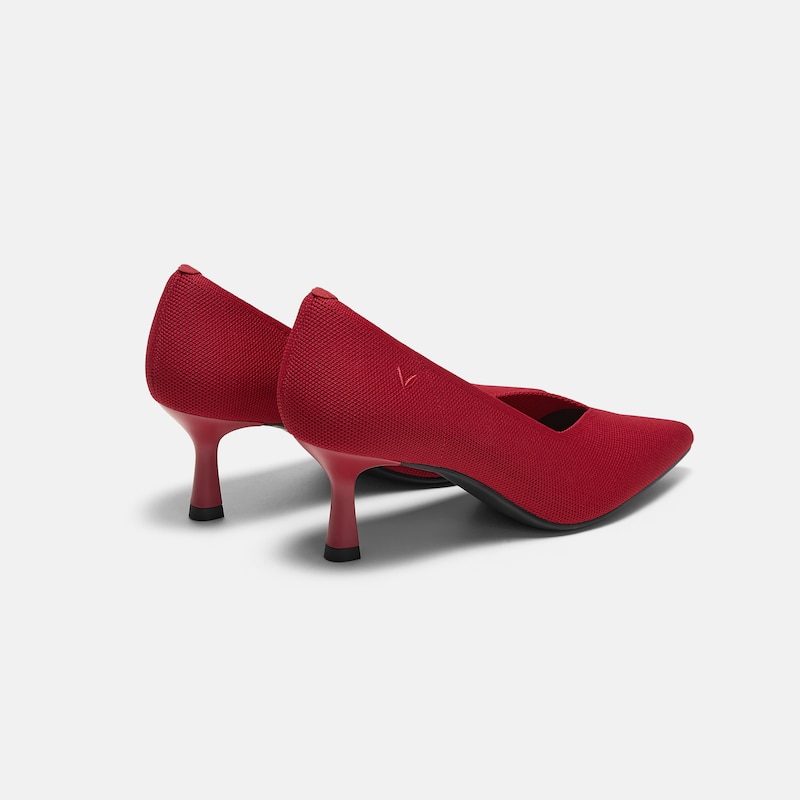 Pointed-Toe Mid Heels (Anna), RUBY RED, EU35 | VIVAIA