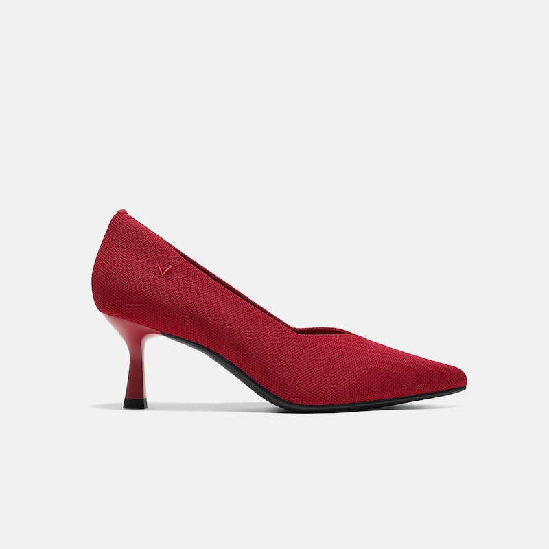 Pointed-Toe Mid Heels (Anna), RUBY RED, EU35 | VIVAIA