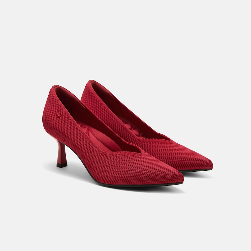 Pointed-Toe Mid Heels (Anna), RUBY RED, EU35 | VIVAIA