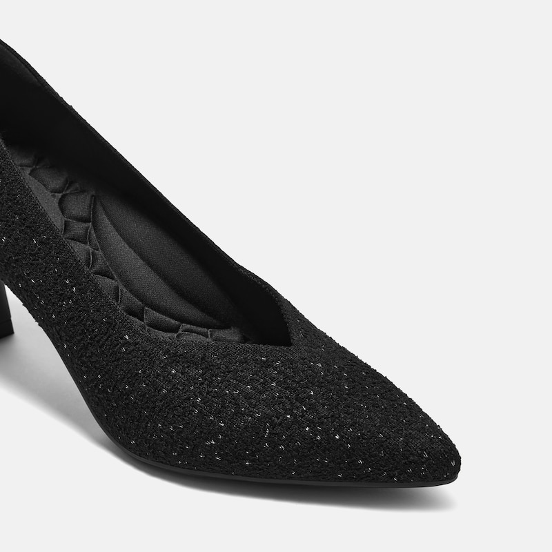 Pointed-Toe Mid Heels (Anna), SILVER BLACK, EU38 | VIVAIA