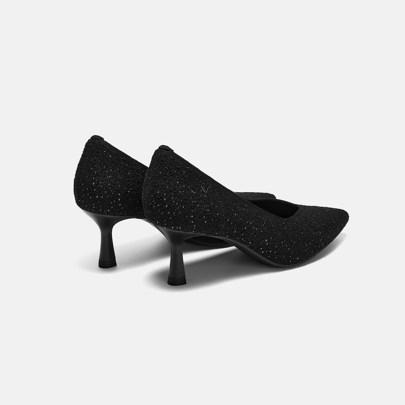 Pointed-Toe Mid Heels (Anna), SILVER BLACK, EU38 | VIVAIA