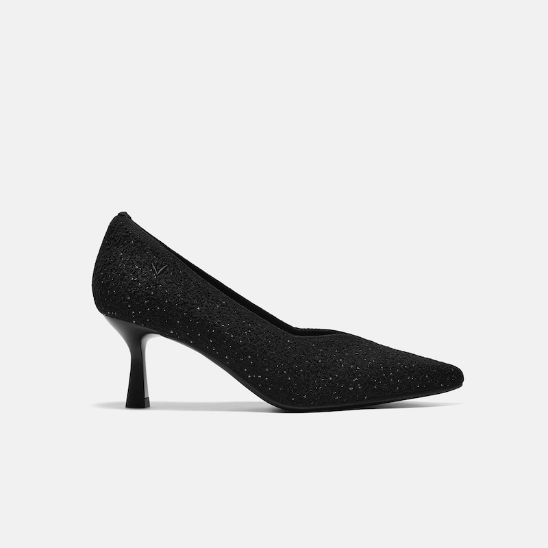 Pointed-Toe Mid Heels (Anna), SILVER BLACK, EU38 | VIVAIA