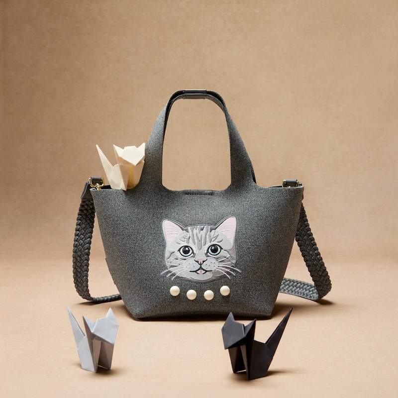The Mini Tote (Anita), Rich Grey - Silver British Cat, one-size | VIVAIA