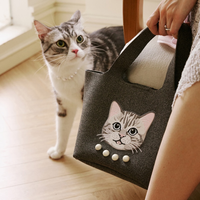 The Mini Tote (Anita), Rich Grey - Silver British Cat, one-size | VIVAIA
