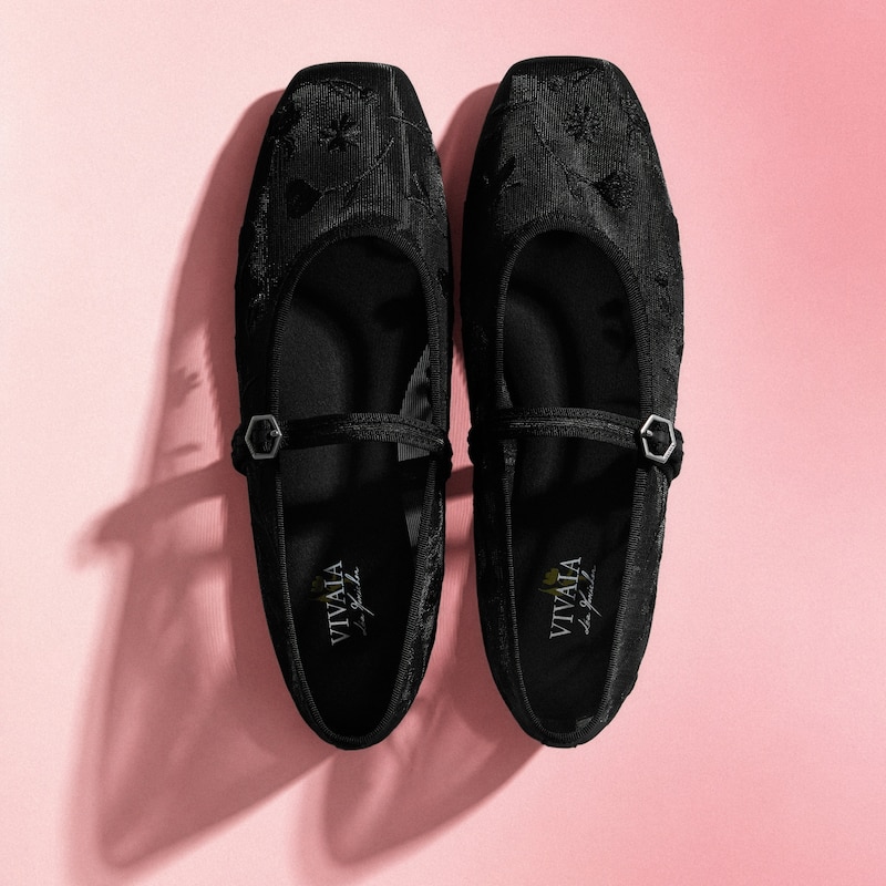 Square-Toe Mary Janes (Margot Mary Jane), BLACK FRENCH FLORAL MESH, EU38.5 | VIVAIA