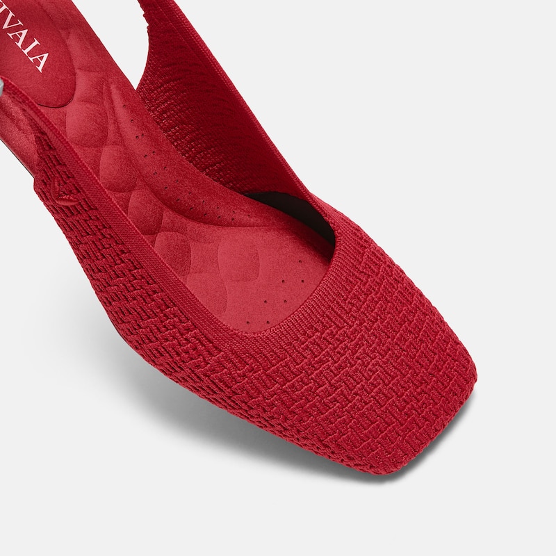 Margot Slingback Heels (Mikko), Ruby Red Organic Ripple, EU39.5 | VIVAIA