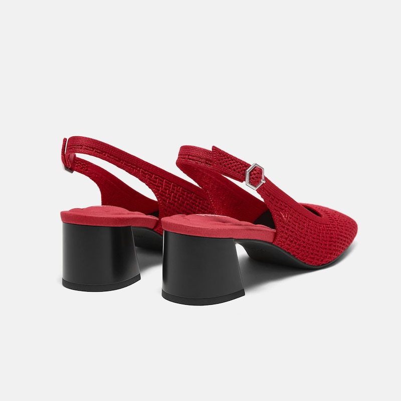 Margot Slingback Heels (Mikko), Ruby Red Organic Ripple, EU39.5 | VIVAIA