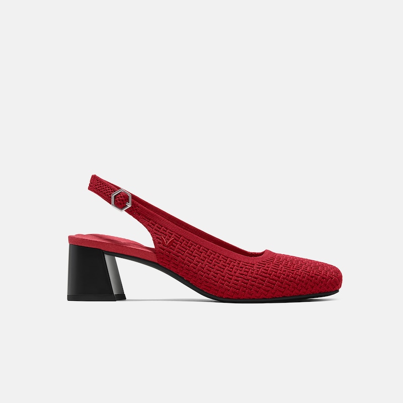 Margot Slingback Heels (Mikko), Ruby Red Organic Ripple, EU39.5 | VIVAIA