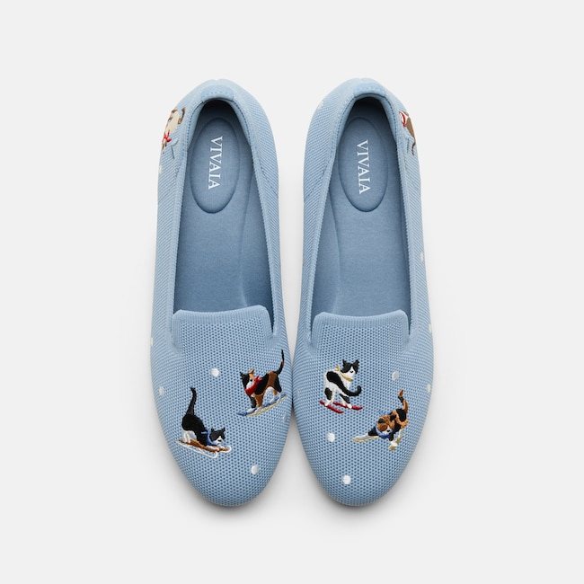 Round-Toe Embroidered Loafers (Audrey)