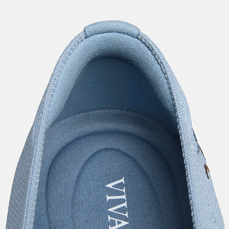 Round-Toe Embroidered Loafers (Audrey), SMOKY BLUE - SKIING CATS, EU39 | VIVAIA