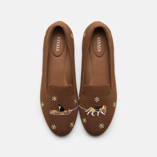 Round-Toe Embroidered Loafers (Audrey)