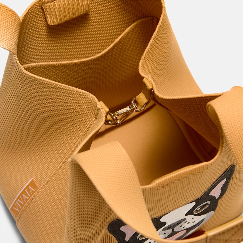 The Mini Tote (Anita), Ginger Yellow - French Bulldogs, one-size | VIVAIA