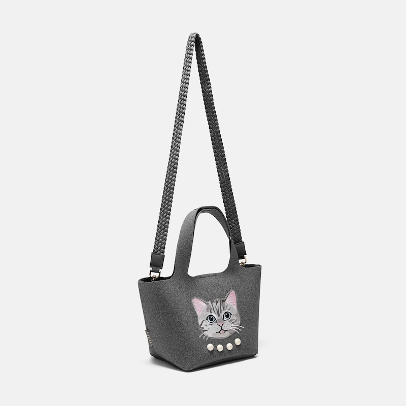 The Mini Tote (Anita), Rich Grey - Silver British Cat, one-size | VIVAIA