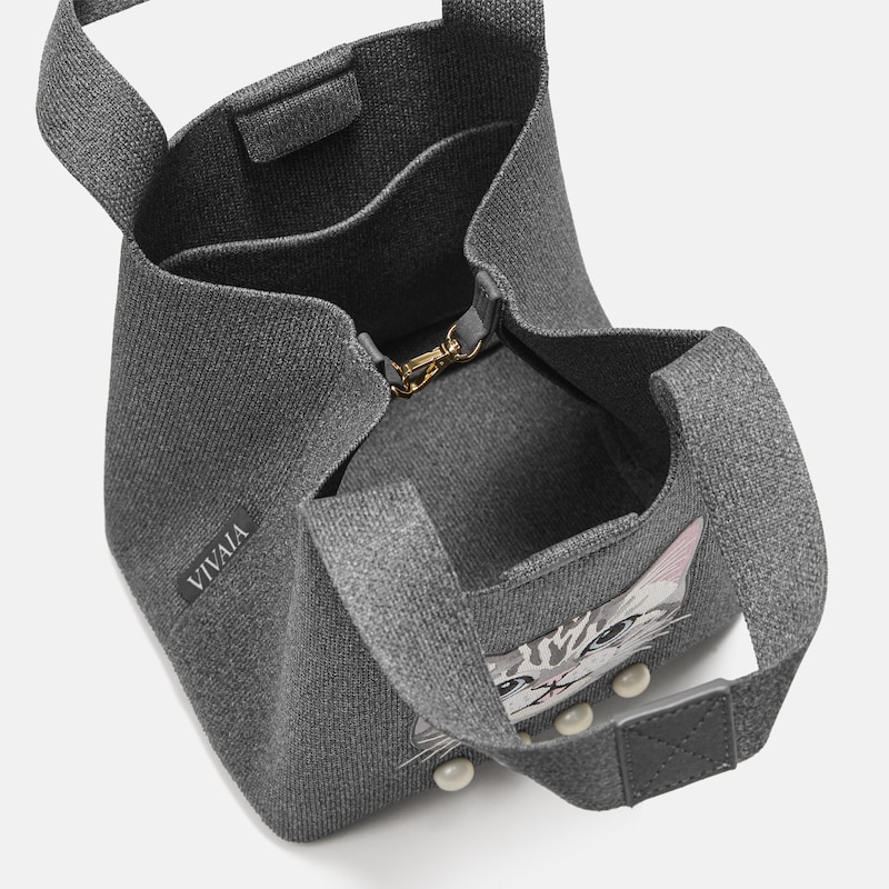 The Mini Tote (Anita), Rich Grey - Silver British Cat, one-size | VIVAIA