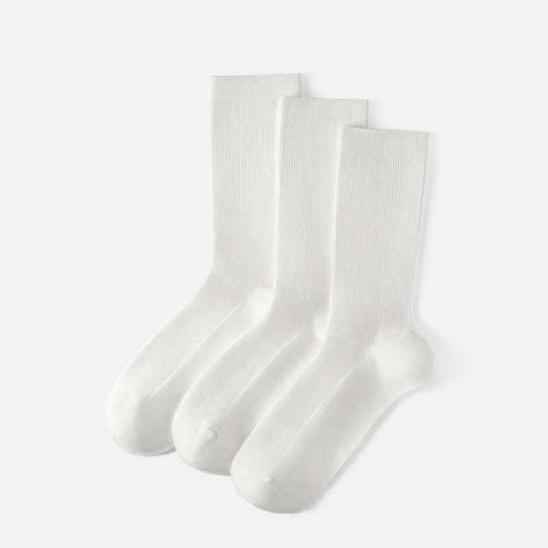 3-Pair Slouch Crew Socks (Keena), White, one-size | VIVAIA