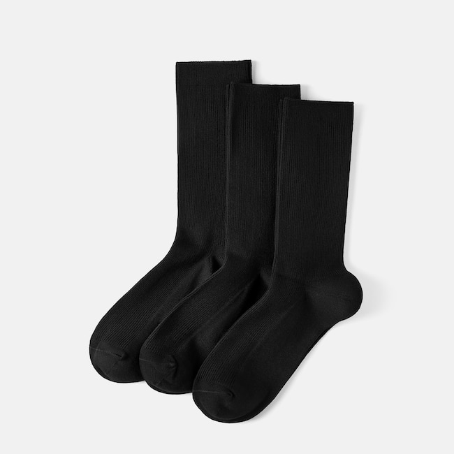 3-Pair Slouch Crew Socks (Keena) - Black