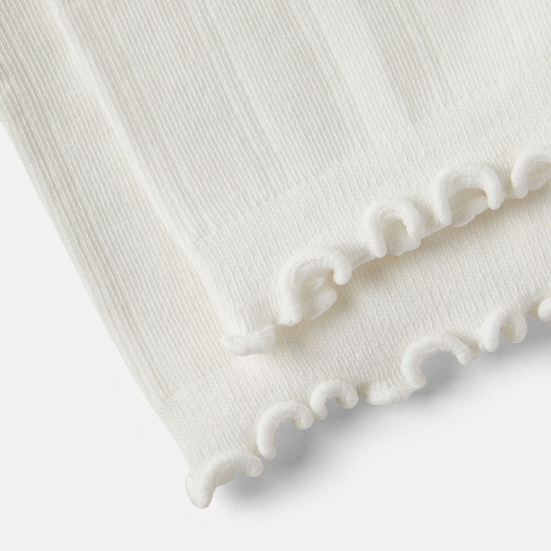 3-Pair Ruffle Crew Socks (Marion), White, one-size | VIVAIA