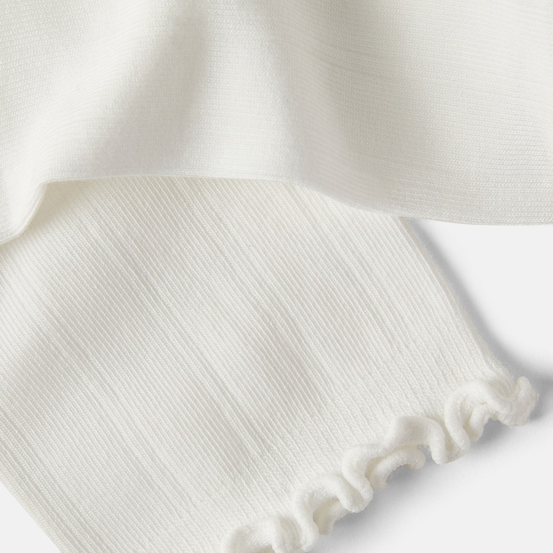 3-Pair Ruffle Crew Socks (Marion), White, one-size | VIVAIA