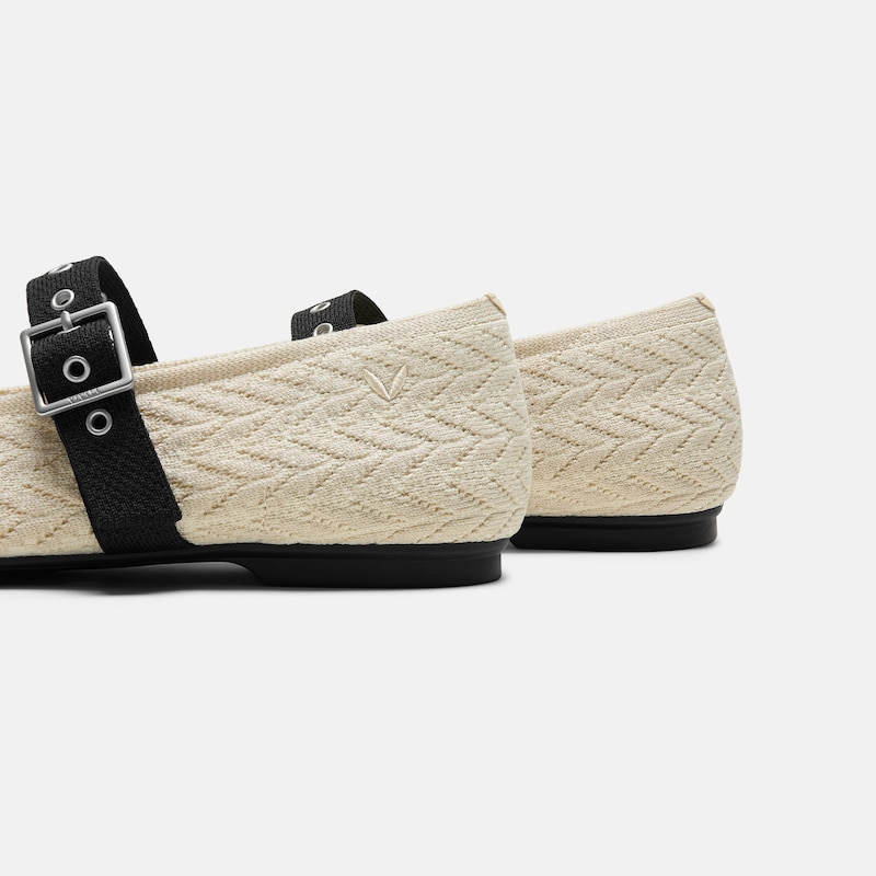 Square-Toe Margot Mary Jane (Myriel), CREAM IVORY & BLACK, EU38 | VIVAIA