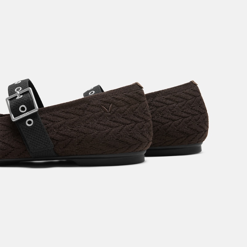 Square-Toe Margot Mary Jane (Myriel), DARK CHOCOLATE & BLACK, EU35 | VIVAIA