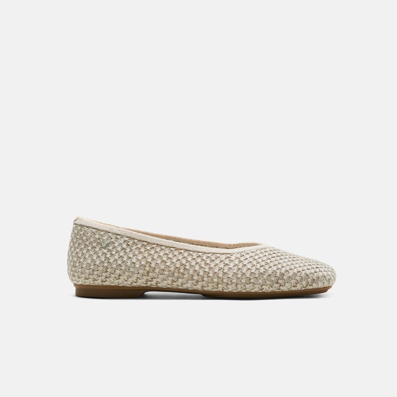 Square-Toe Margot V-Cut Flats (Margot 3.0), DOESKIN OLIVE, EU35 | VIVAIA