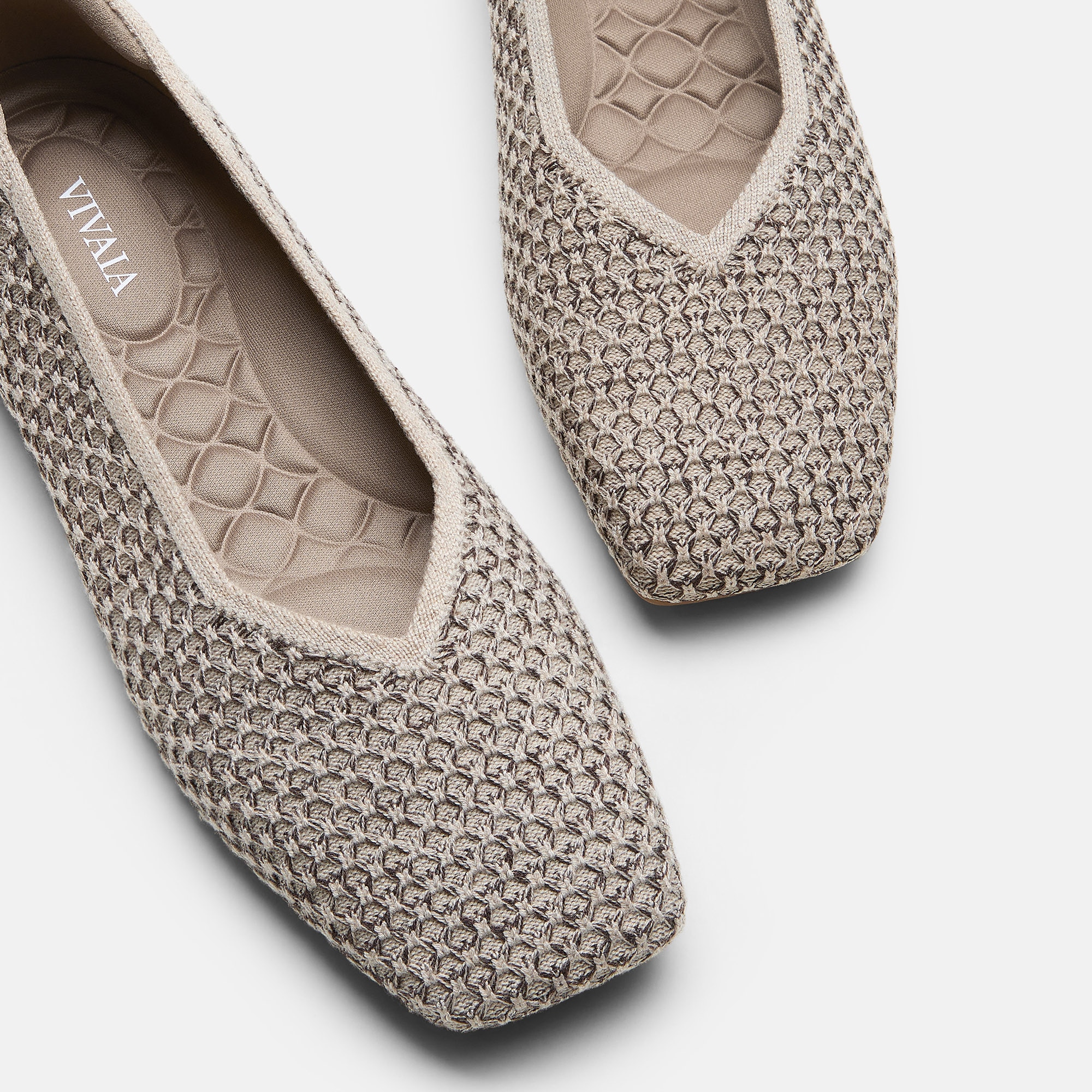 Square-Toe Margot V-Cut Flats (Margot 3.0), APRICOT CAMEL - DARK