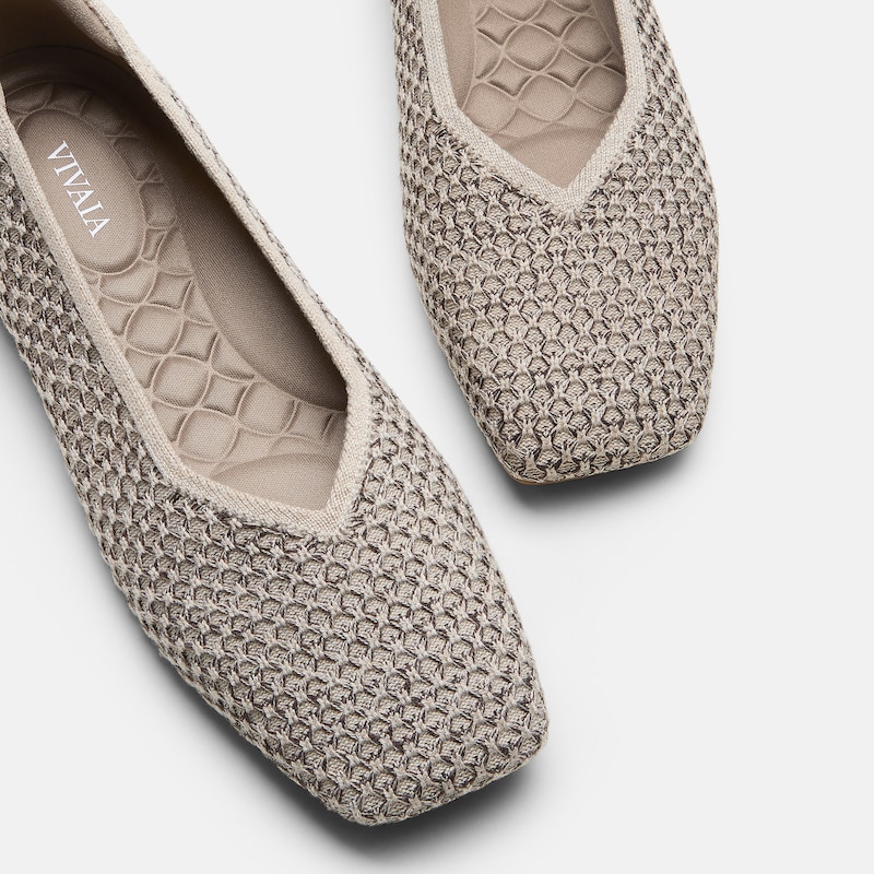 Square-Toe Margot V-Cut Flats (Margot 3.0), APRICOT CAMEL - DARK.TAUPE, EU41.5 | VIVAIA