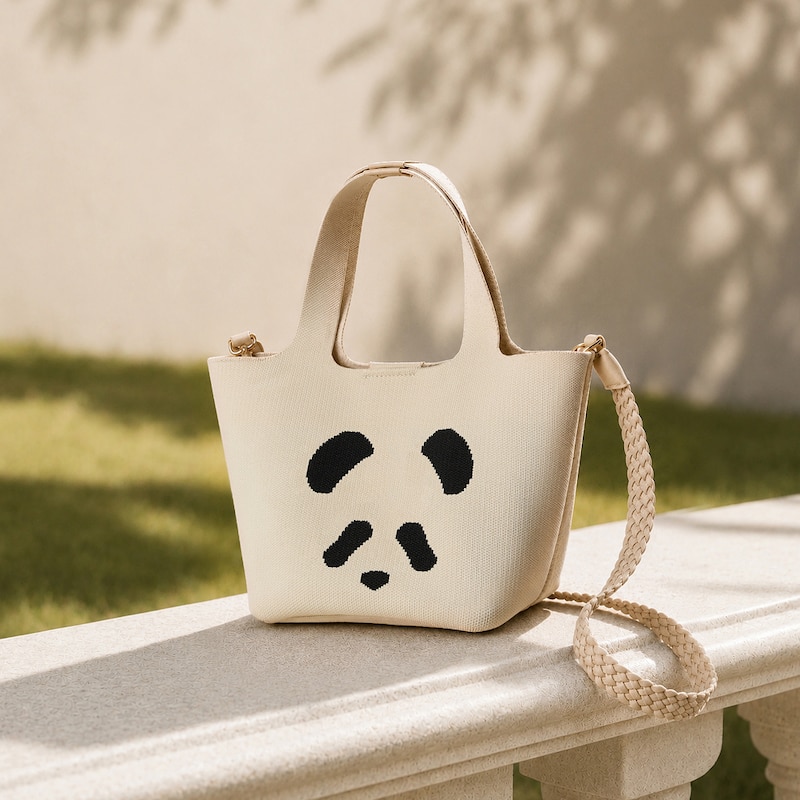 The Mini Tote (Anita), Cream Ivory Panda, one-size | VIVAIA