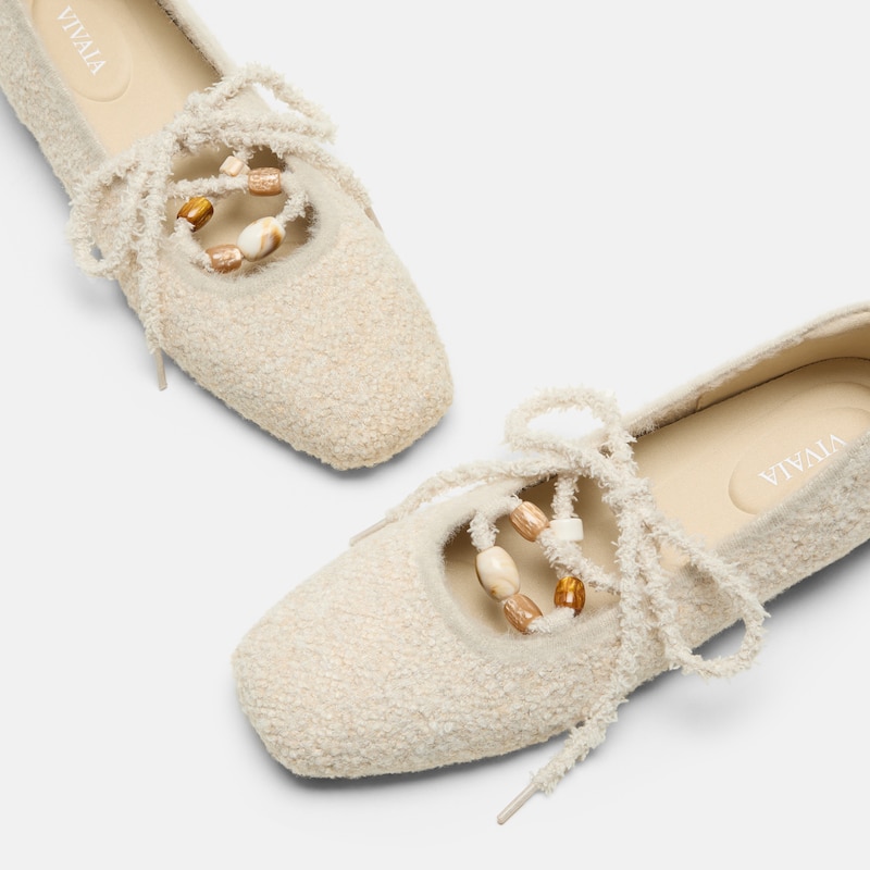 Square-Toe Lace-Up Mary Janes (Miley), CREAM IVORY, EU39 | VIVAIA