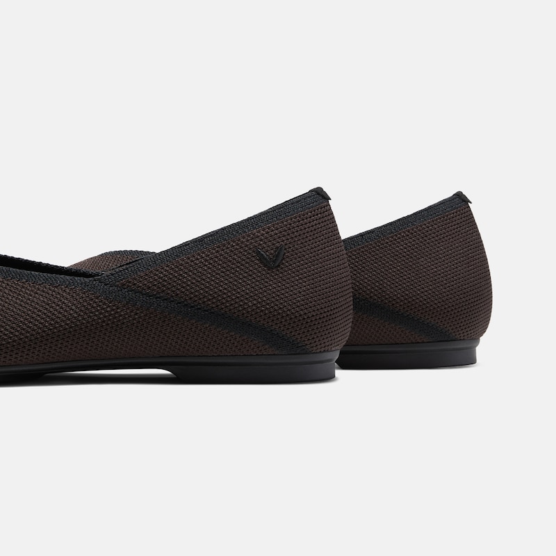 Square-Toe Flats (Maro), Dark Chocolate & Black, EU36.5 | VIVAIA