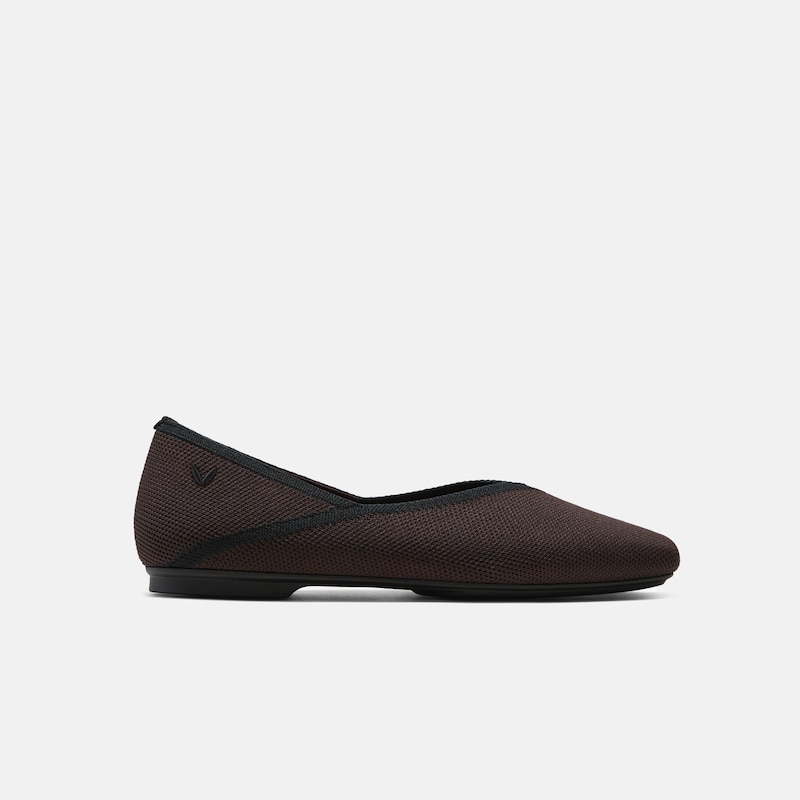 Square-Toe Flats (Maro), Dark Chocolate & Black, EU36.5 | VIVAIA