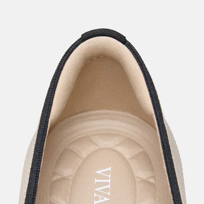 Square-Toe Flats (Maro), Almond & Black, EU38 | VIVAIA