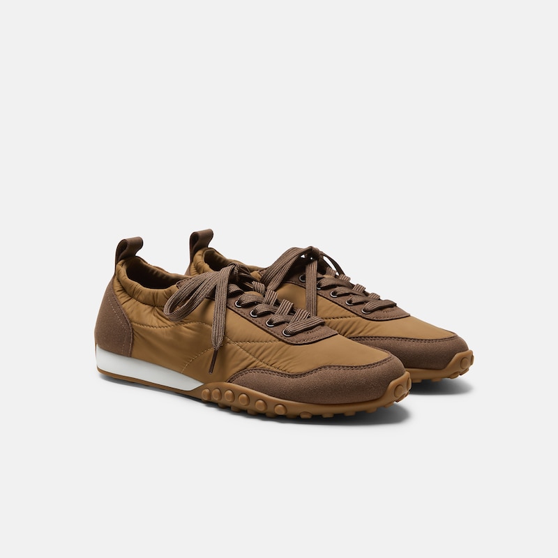 Round-Toe Casual Sneakers (Lexi), DARK CHESTNUT & BISON, EU37 | VIVAIA