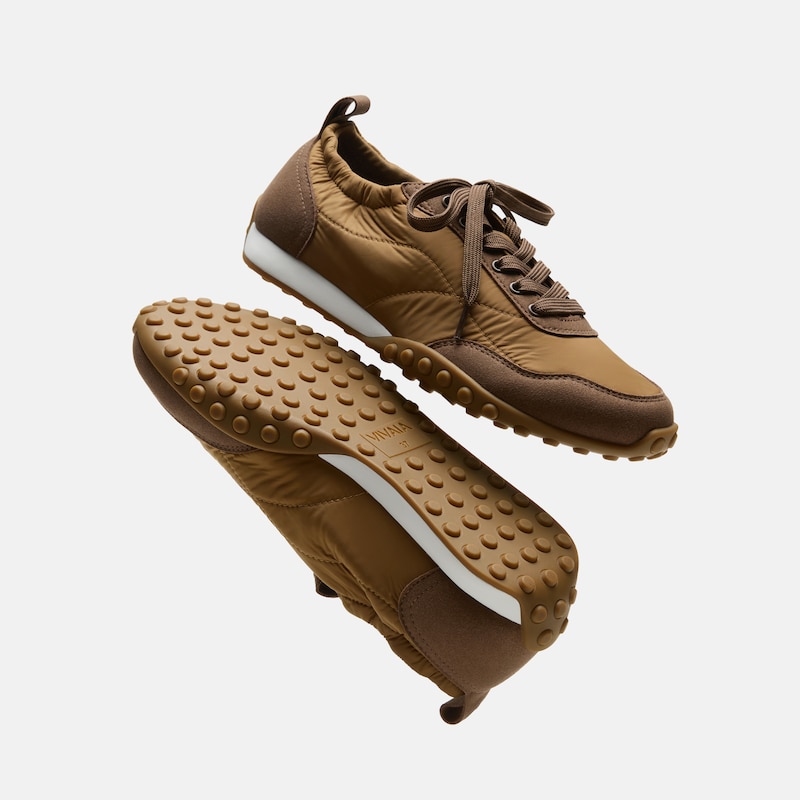 Round-Toe Casual Sneakers (Lexi), DARK CHESTNUT & BISON, EU37 | VIVAIA