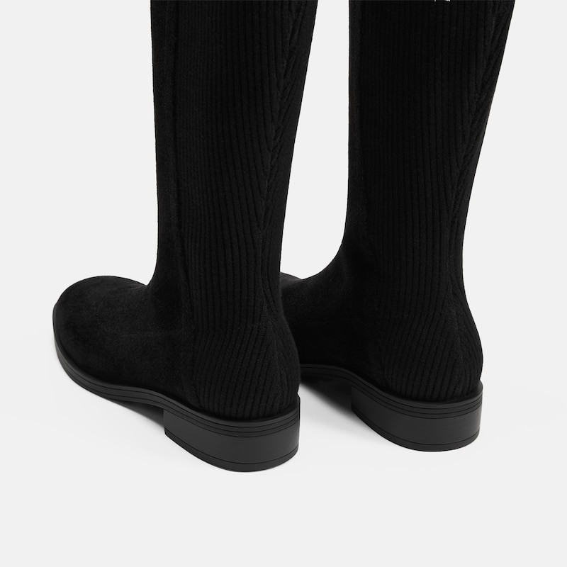 Square-Toe Knee-High Boots (Aida), Black, EU38 | VIVAIA