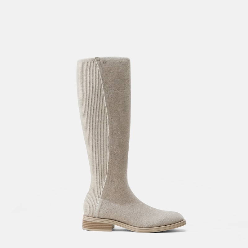 Square-Toe Knee-High Boots (Aida), Vintage Khaki, EU39 | VIVAIA