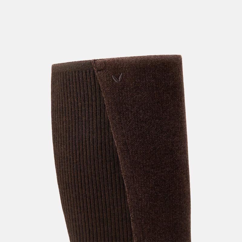 Square-Toe Knee-High Boots (Aida), Dark Chocolate, EU37 | VIVAIA