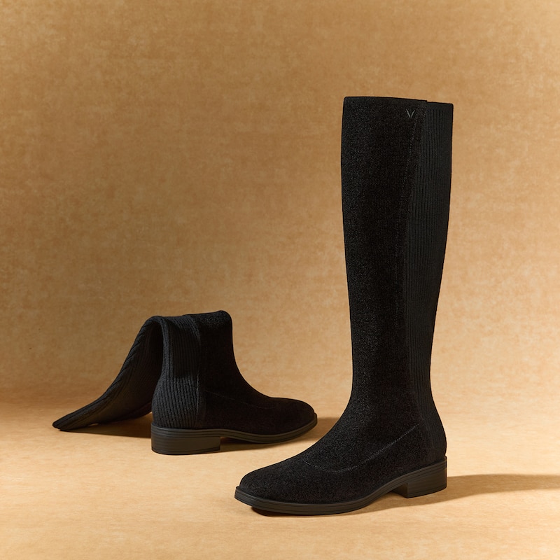 Square-Toe Knee-High Boots (Aida), Black, EU38 | VIVAIA