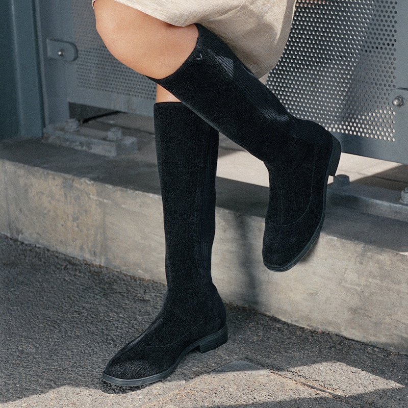 Square-Toe Knee-High Boots (Aida), Black, EU38 | VIVAIA