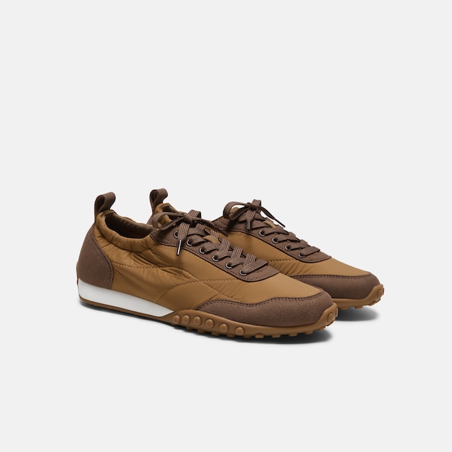 Round-Toe Casual Sneakers (Lexi) - Dark Chestnut & Bison