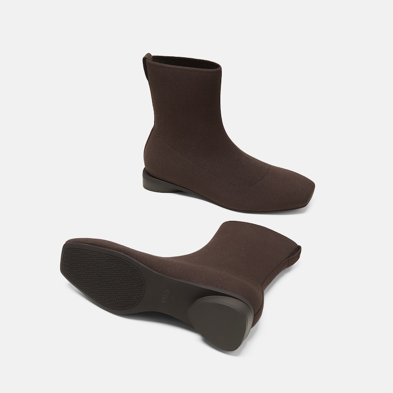 Square-Toe Ankle Boots (Marsa), Dark Chocolate, EU39 | VIVAIA