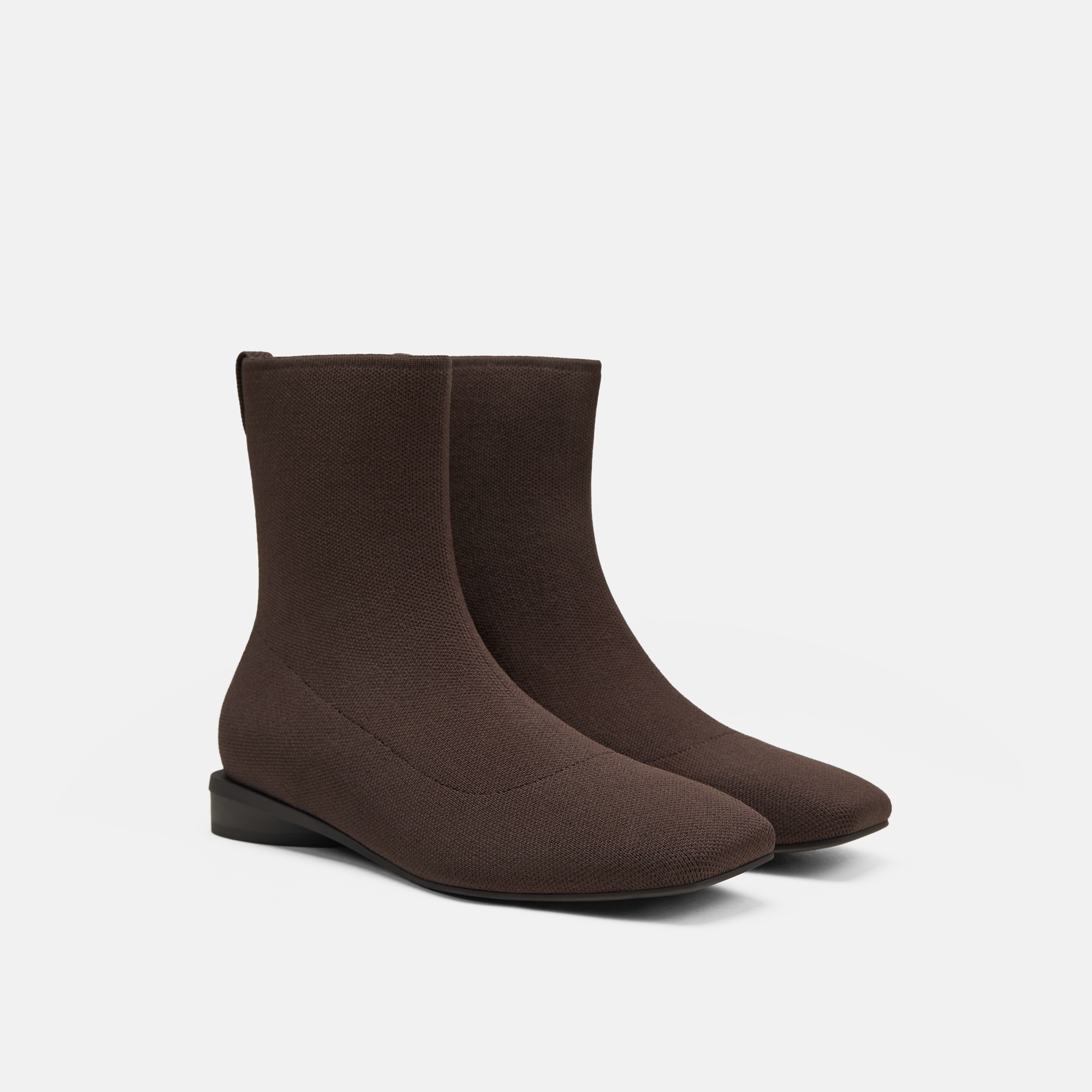 Square-Toe Ankle Boots (Marsa) - Dark Chocolate