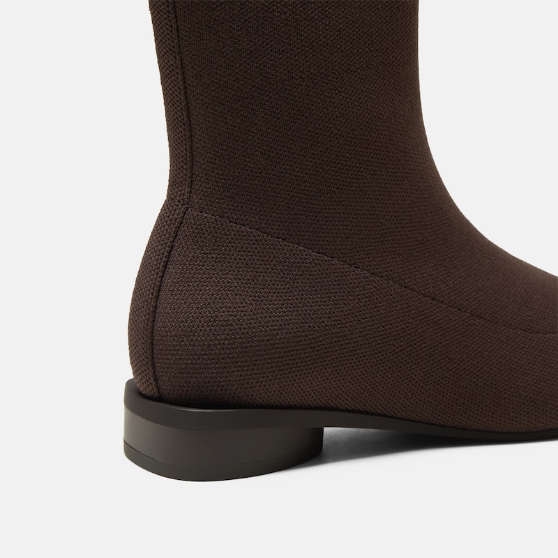 Square-Toe Ankle Boots (Marsa), Dark Chocolate, EU39 | VIVAIA