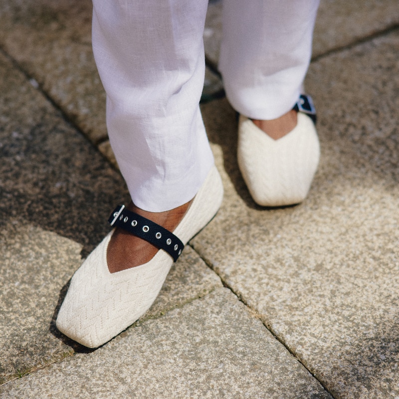 Square-Toe Margot Mary Jane (Myriel), CREAM IVORY & BLACK, EU37 | VIVAIA