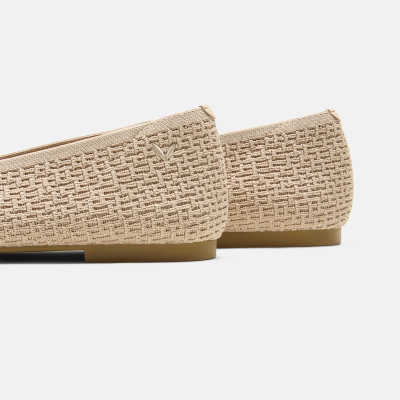 Wide Toe Knit Box Flats (Tia), Almond, EU39 | VIVAIA